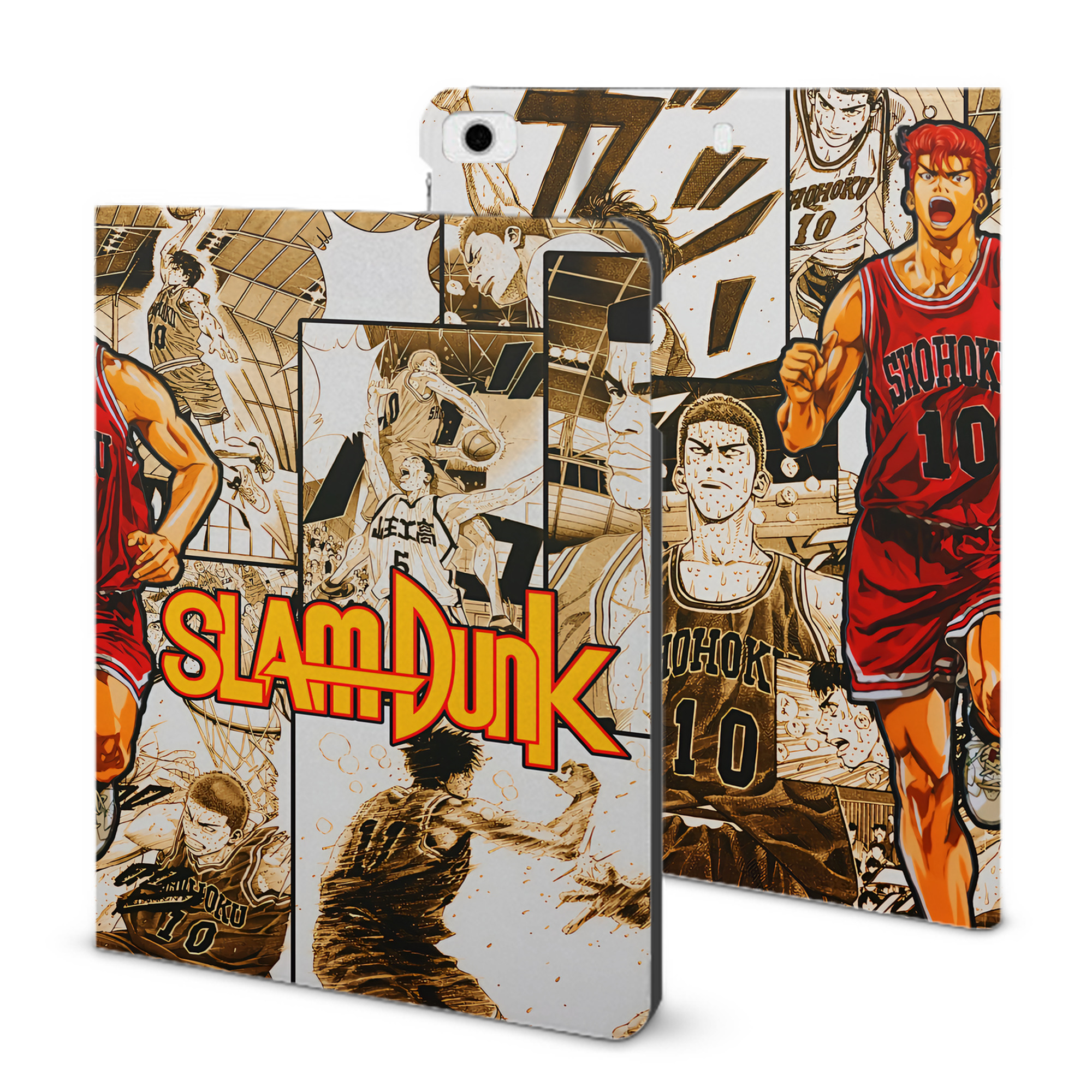 （画像用） SLAM DUNK／スラムダンク IPad ケース ブック型 PUレザー TPU 耐衝撃 軽量 薄型 ペン収納なし 全面保護 IPad 各モデル対応